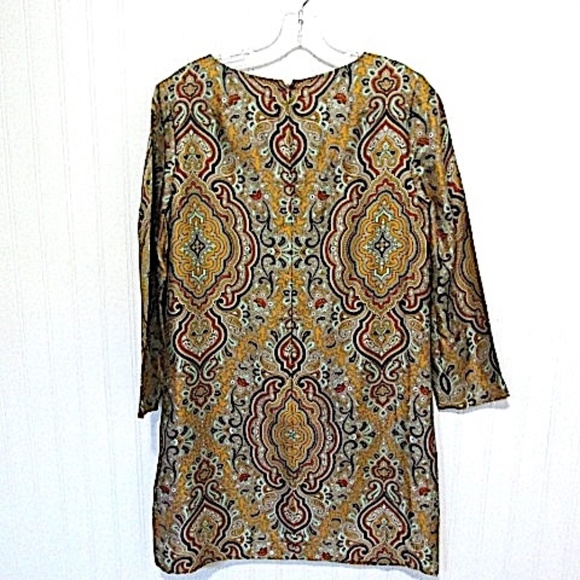 VTG J.CREW Paisley Tunic Dress, Size 6 - Picture 5 of 7